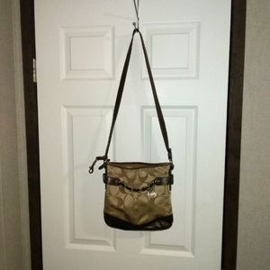 Coach Bronze Signature Leather Chain Shoulder Bag  F19730